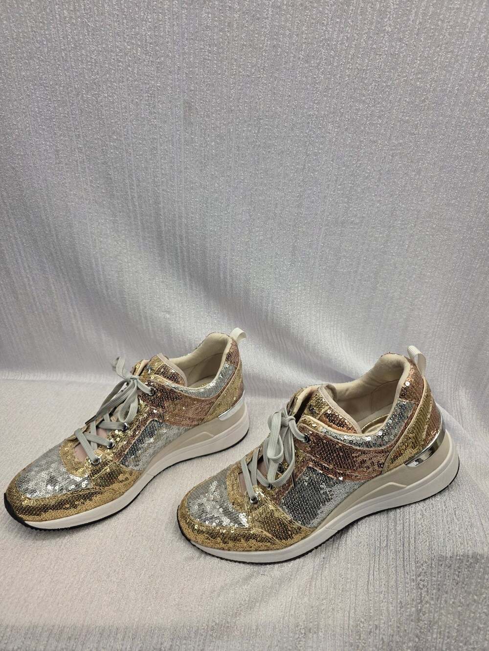 Michael Kors Georgie Iconic Sequined Wedge Sneakers